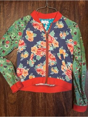 Matilda Jane Floral Bomber Jacket - Navy, Green & Coral